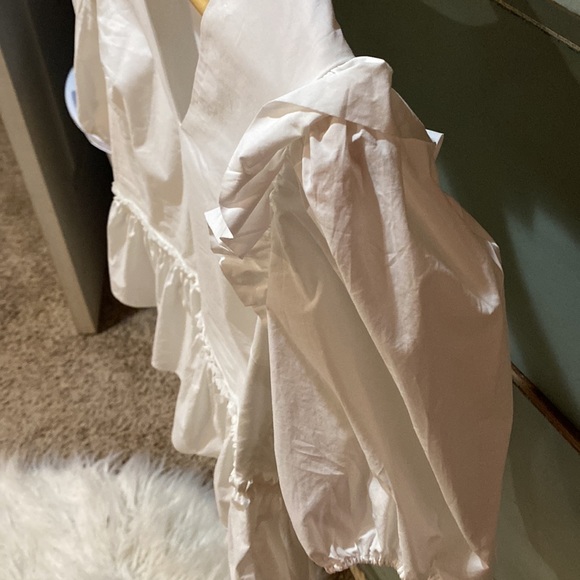 NWOT English Factory Cotton Tiered Ruffle Blouse White Side Zip Small - Picture 6 of 7